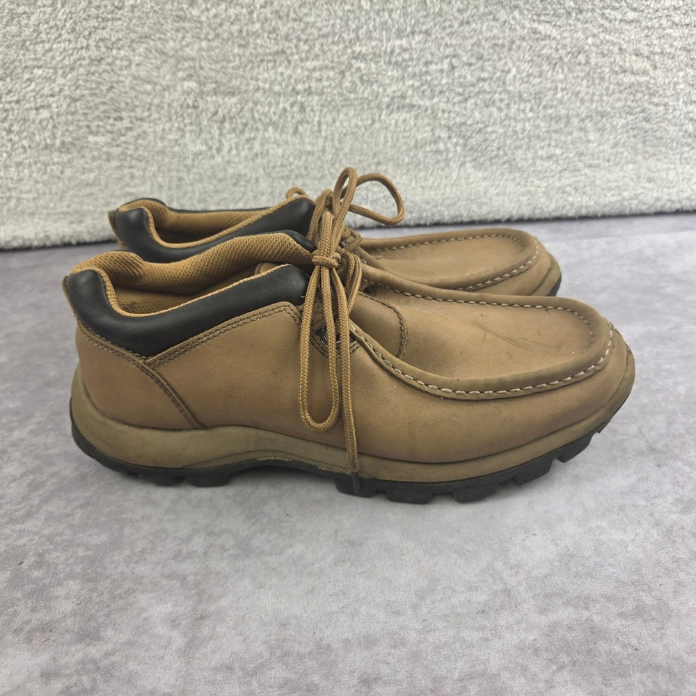State Street Mens Tan Moc Toe Oxford Shoes Lace Up Lug Sole Size 9 S1516
